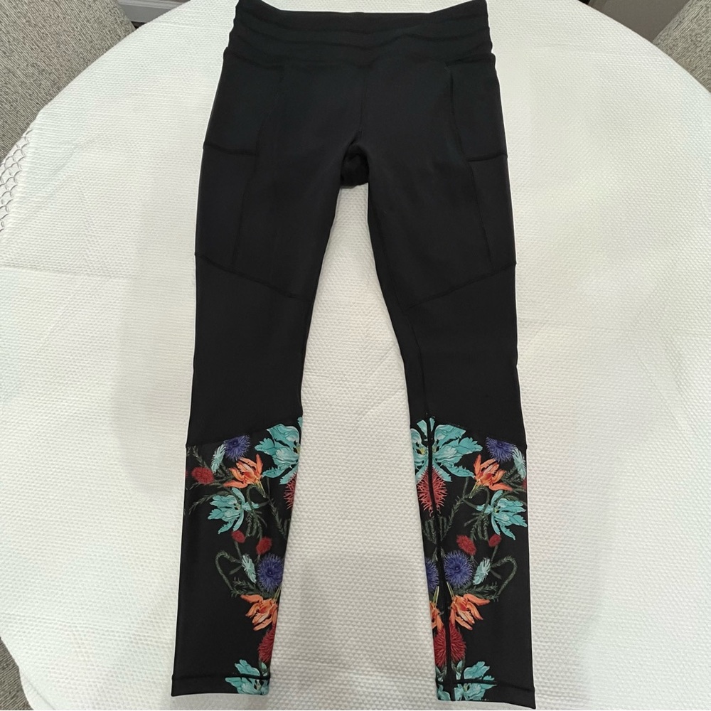 Vibrant Floral Black Leggings